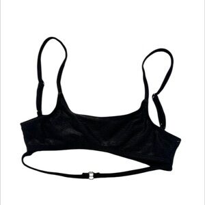 Ris-K black textured swimsuit bikini top size small NWOT